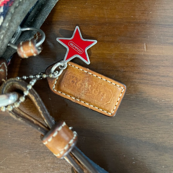 Coach Vintage Tartan Red Plaid Buckle Charm Shoulder Bag Suede - Picture 5 of 10